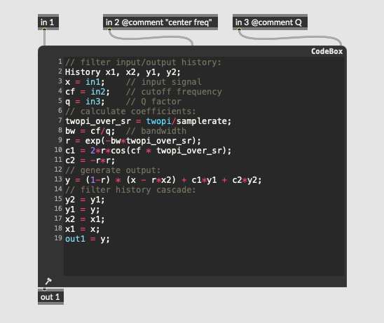 resonant filter patcher