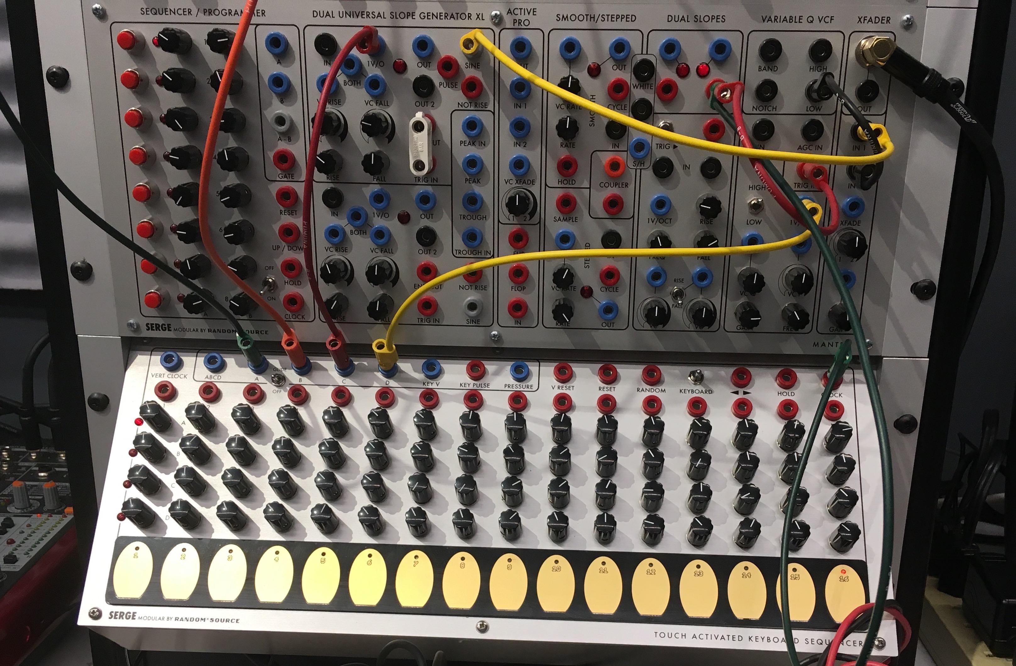 Serge modules patched together