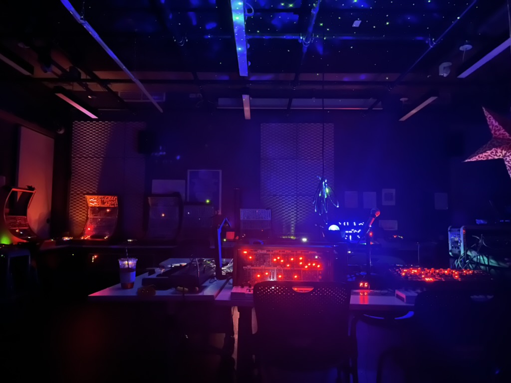 IDM Audio Lab with the lights off