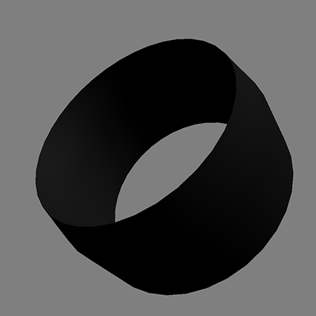 black cylinder with caldera
