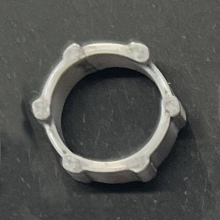 gray hexagon with dots