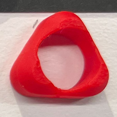 red triangle with caldera
